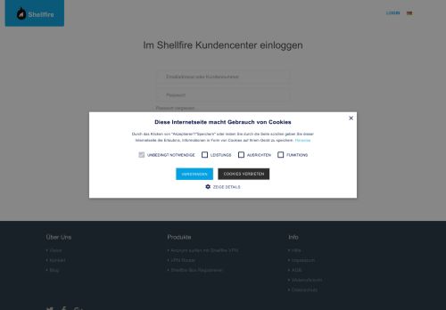 
                            1. Ins Kundencenter einloggen - Shellfire VPN