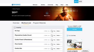 
                            2. INSANITY Workout List | Beachbody On Demand