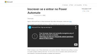 
                            6. Inscrever-se e entrar - Microsoft Flow | Microsoft Docs