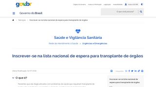 
                            7. Inscrever-se na lista nacional de espera para transplante de órgãos ...