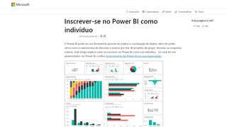 
                            3. Inscrever-se no Power BI como indivíduo - Power BI | Microsoft Docs