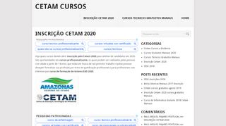 
                            11. INSCRIÇÃO CETAM 2018 - Cetam Cursos