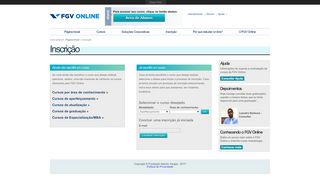 
                            11. Inscrição - FGV Online