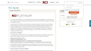 
                            11. Inscrição no RCI Platinum | RCI Ajuda | RCI.com