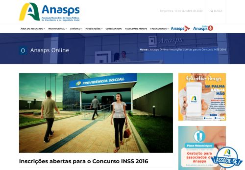 
                            10. Inscrições abertas para o Concurso INSS 2016 - Anasps