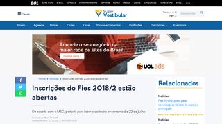 
                            12. Inscrições do Fies 2018/2 estão abertas - Super Vestibular