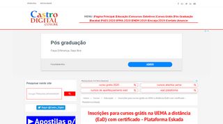 
                            7. Inscrições para cursos grátis na UEMA a distância (EaD) com ...