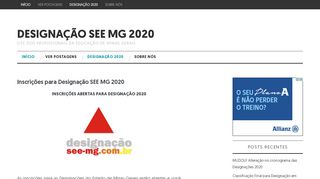 
                            2. Inscrições para Designação SEE MG 2019