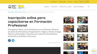 
                            12. Inscripción online para capacitarse en Formación Profesional ...