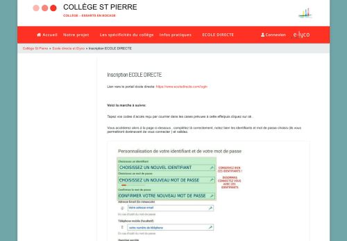 
                            9. Inscription ECOLE DIRECTE | Collège St Pierre