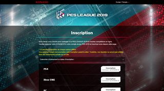 
                            3. Inscription en PES LEAGUE 2019 - Konami