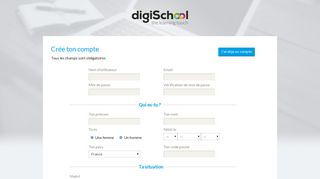 
                            3. Inscris toi : Tout digiSchool en un seul compte ! - J'ai déjà un compte