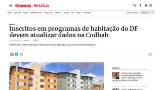 
                            11. Inscritos em programas de habitação do DF devem atualizar dados na ...