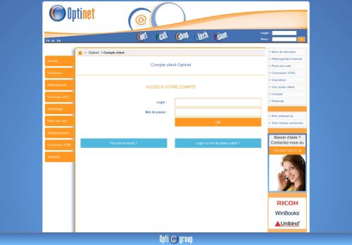 
                            6. Inscrivez-vous ou connectez-vous à votre compte client Optinet