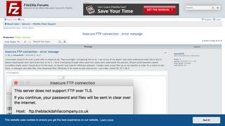 
                            10. Insecure FTP connection - error message - FileZilla Forums