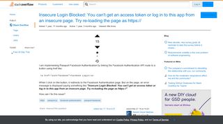 
                            3. Insecure Login Blocked: You can't get an access token or log in to ...