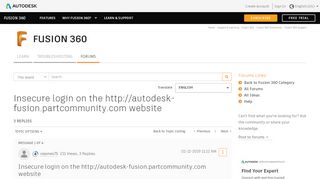 
                            9. Insecure login on the http://autodesk-fusion.partcommunity.com ...