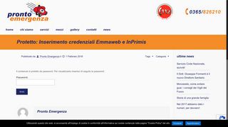 
                            8. Inserimento credenziali Emmaweb e InPrimis | Pronto Emergenza