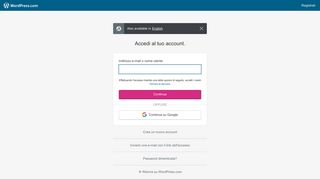 
                            1. Inserisci invece una password - Accedi — WordPress.com