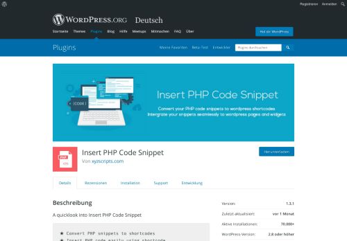 
                            9. Insert PHP Code Snippet | WordPress.org