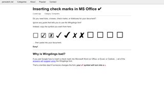 
                            6. Inserting check marks in MS Office ✓ - penwatch.net