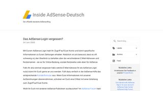
                            9. Inside AdSense-Deutsch: Das AdSense-Login vergessen?
