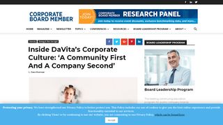 
                            12. Inside DaVita's Corporate Culture: 'A Community First And A Company ...