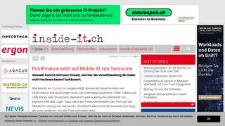 
                            10. Inside-IT: PostFinance setzt auf Mobile ID von Swisscom