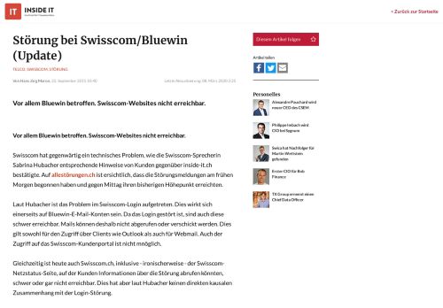 
                            5. Inside-IT: Störung bei Swisscom/Bluewin (Update)