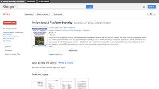 
                            11. Inside Java 2 Platform Security: Architecture, API Design, and ...