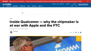 
                            7. Inside Qualcomm — why the chipmaker is at war with ... - CNBC.com
