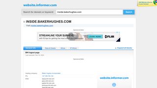 
                            13. inside.bakerhughes.com at WI. BHI logout page - Website Informer