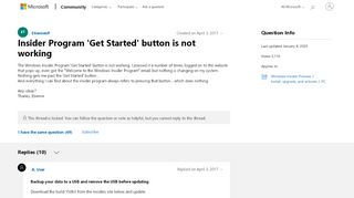 
                            1. Insider Program 'Get Started' button is not working - Microsoft ...