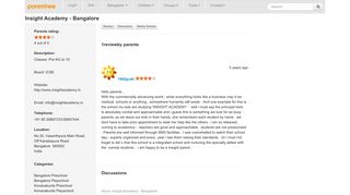 
                            6. Insight Academy - Bangalore - Reviews, Admissions - Parentree