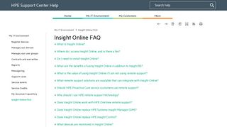 
                            2. Insight Online FAQ - HPE Support Center