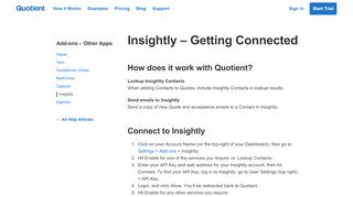 
                            6. Insightly – Getting Connected - Quotient