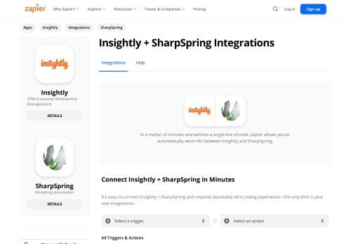 
                            10. Insightly + SharpSpring Integrations | Zapier