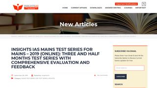 
                            5. INSIGHTS IAS MAINS TEST SERIES FOR MAINS - 2019 (ONLINE ...
