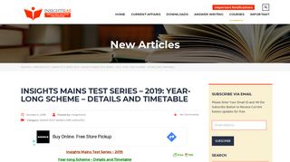 
                            8. Insights Mains Test Series - 2019: Year-long Scheme - Details and ...