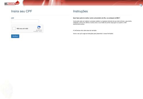 
                            9. Insira seu CPF - Portal Acadêmico Unicarioca