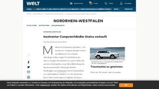 
                            13. Insolventer Computerhändler Atelco verkauft - WELT