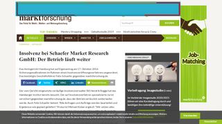 
                            4. Insolvenz bei Schaefer Market Research GmbH - marktforschung.de