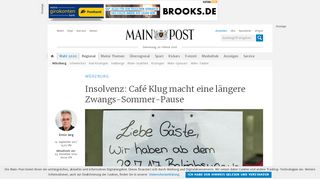 
                            11. Insolvenz: Café Klug macht eine längere Zwangs-Sommer-Pause ...