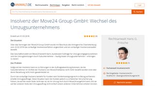 
                            9. Insolvenz der Move24 Group GmbH: Wechsel des - Anwalt.de