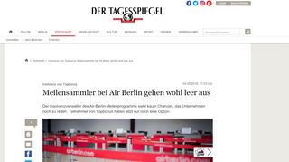 
                            6. Insolvenz von Topbonus: Meilensammler bei Air Berlin gehen wohl ...