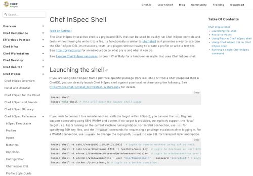 
                            12. InSpec Shell