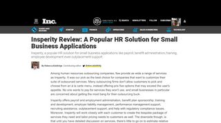 
                            10. Insperity Review: A Popular HR Solution for Small Business ... - Inc.