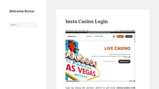 
                            8. Insta Casino Login - Welcome Bonus