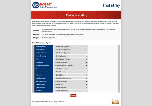 
                            10. Insta Pay - BillDesk