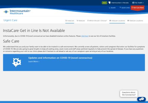 
                            4. InstaCare Locations | Urgent Care - Intermountain Healthcare